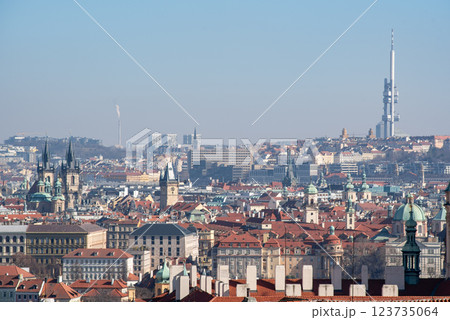 Cityscape view of Prague, capital city of Czech Republic 123735064