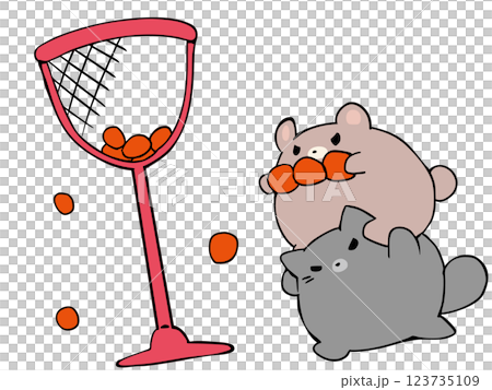 運動会 玉入れ ねこ くま 運動会 玉入れ ねこ くま 123735109