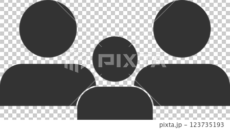 簡單的家庭單色向量插圖圖標 簡單的家庭單色向量插圖圖標 123735193