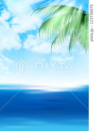 青　波　夏　風景　背景 123736079