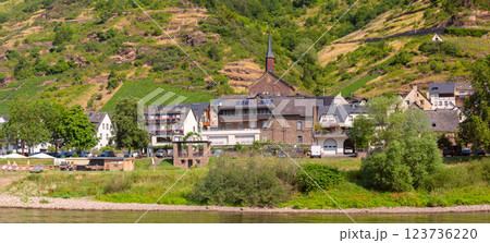 Traditional Village on the Moselle River near Cochem, Germany 123736220