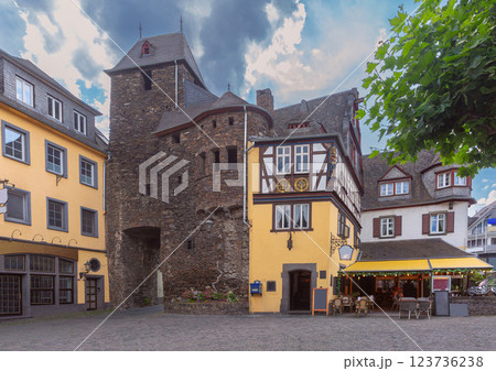 City Gate and Half-Timbered House, Cochem, Germany 123736238