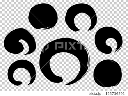 Circles and circles handwritten calligraphy style set 123736291