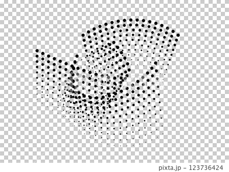 ウェーブ状に並んだドットが重なりあう ウェーブ状に並んだドットが重なりあう 123736424
