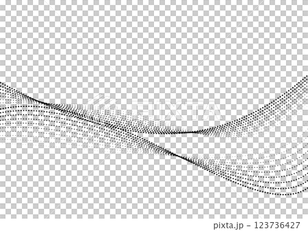 Flowing image, curved, streamlined, wavy dots 123736427