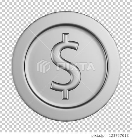 Silver dollar coin 3DCG illustration Silver dollar coin 3DCG illustration 123737018