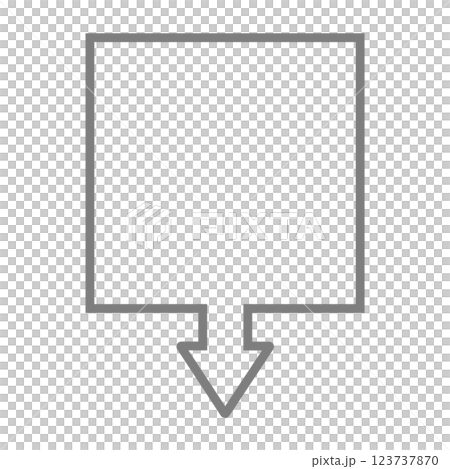 One-way arrow speech bubble (square, gray, line art only) One-way arrow speech bubble (square, gray, line art only) 123737870