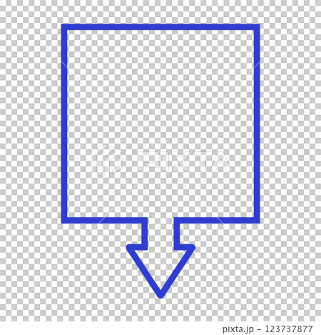 One-way arrow speech bubble (square, blue, line art only) One-way arrow speech bubble (square, blue, line art only) 123737877