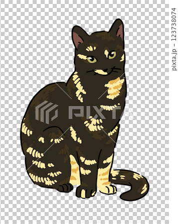 Illustration of a sitting cat Illustration of a sitting cat 123738074