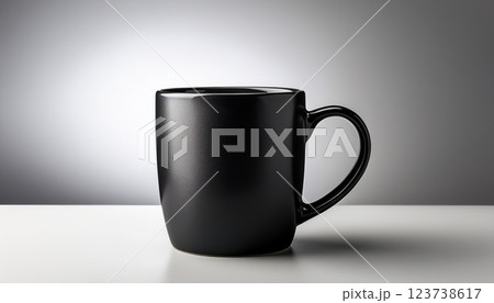 白い背景のコーヒーカップ 123738617