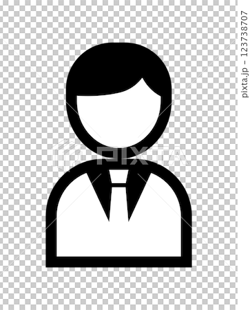 A simple illustration icon of a person wearing a suit A simple illustration icon of a person wearing a suit 123738707
