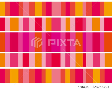 幾何学模様　ピンク　オレンジ色 123738793
