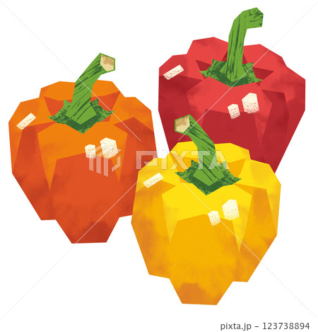 切り絵風のパプリカ 123738894