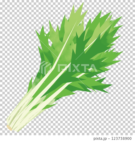 切り絵風の水菜 123738900