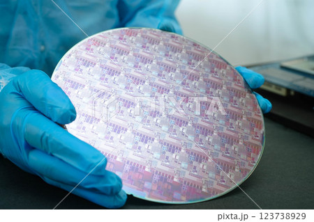 Silicon wafer for manufacturing semiconductor of integrated circuit. 123738929