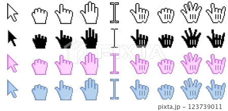 PC マウスカーソルとポインター 36セット 可愛い ベクター 123739011