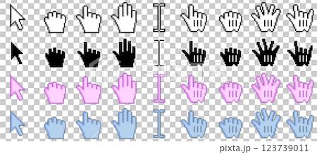 PC マウスカーソルとポインター 36セット 可愛い ベクター 123739011