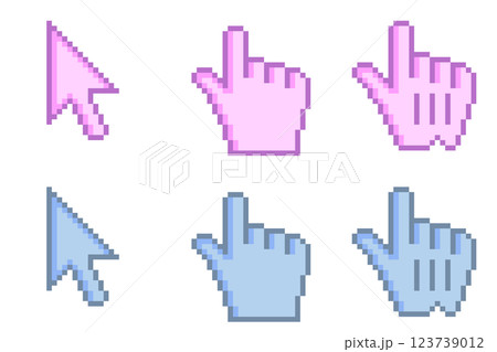 PC マウスカーソルとポインター 6セット 可愛い ベクター 123739012