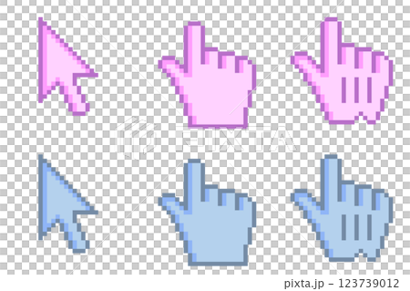 PC Mouse Cursor and Pointer 6 Set Cute Vector PC Mouse Cursor and Pointer 6 Set Cute Vector 123739012
