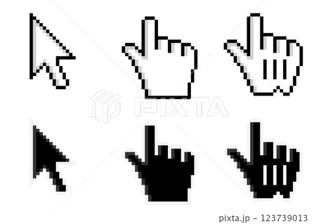 PC マウスカーソルとポインター 6セット ベクター PC マウスカーソルとポインター 6セット ベクター 123739013