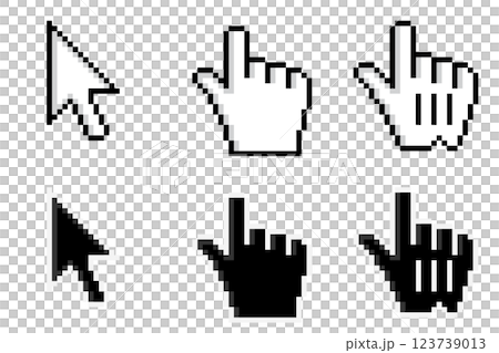 PC マウスカーソルとポインター 6セット ベクター PC マウスカーソルとポインター 6セット ベクター 123739013