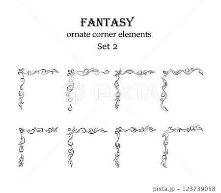 Fantasy vignette corner elements 123739058