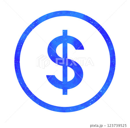 青い星空｜シンプルなドルマーク 123739525