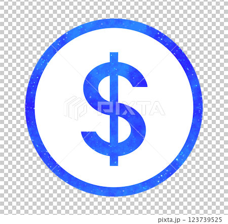 青い星空｜シンプルなドルマーク 123739525