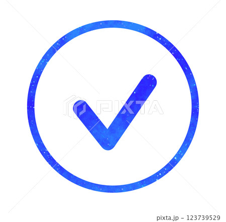 青い星空｜シンプルなチェックマーク 123739529