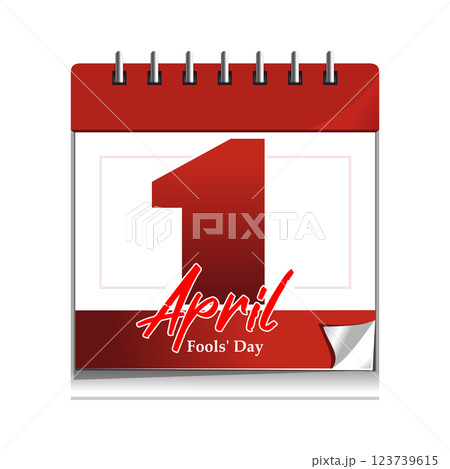 Calendar with the date April 1, April Fools Day or All Fools Day 123739615