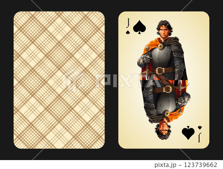 Original design playing card jack of spades, front and back Original design playing card jack of spades, front and back 123739662