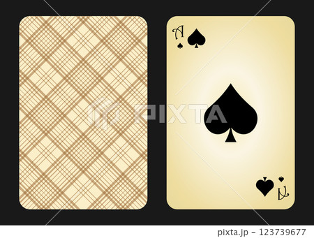 Original design of the playing card ace of spades, front and back Original design of the playing card ace of spades, front and back 123739677