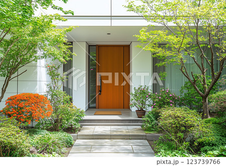 住宅イメージ　モダンな一戸建て 123739766