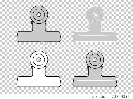 目玉クリップのイラストセット 目玉クリップのイラストセット 123739851