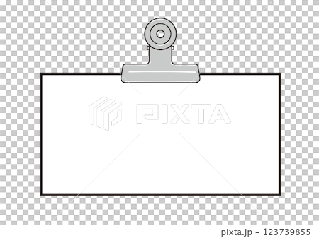 Illustration of a memo clipped with an eyeball clip Illustration of a memo clipped with an eyeball clip 123739855