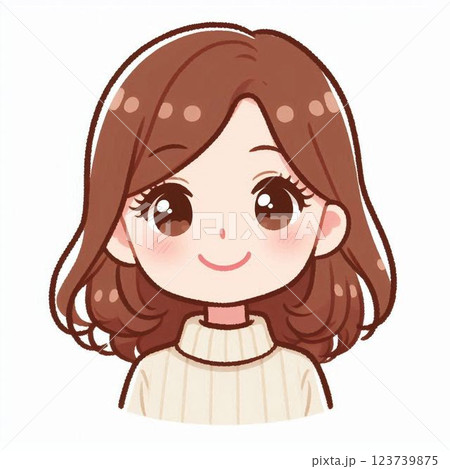 かわいい主婦アイコン女の子 123739875