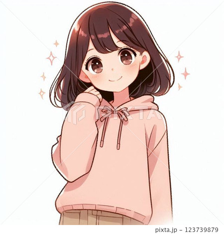 可愛い私服の清楚な女の子 123739879