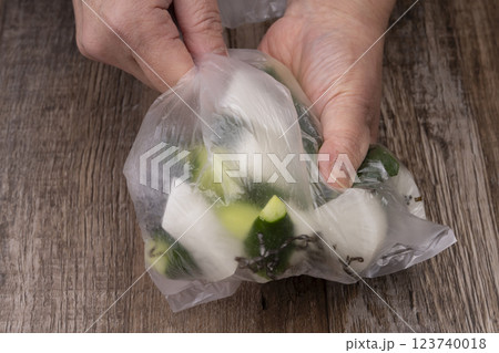 大根ときゅうりの浅漬けを作る工程 123740018