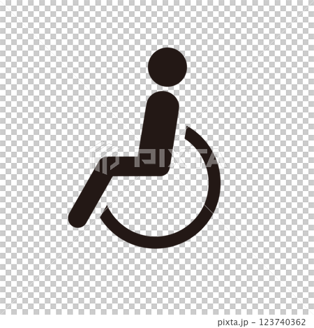 輪椅象形圖圖標 123740362