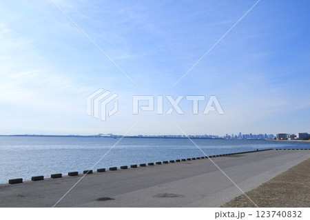 千葉県・浦安市・千鳥海岸遊歩道デッキ 千葉県・浦安市・千鳥海岸遊歩道デッキ 123740832