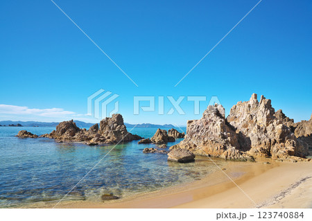 【水晶浜海水浴場】 福井県三方郡美浜町竹波 【水晶浜海水浴場】 福井県三方郡美浜町竹波 123740884
