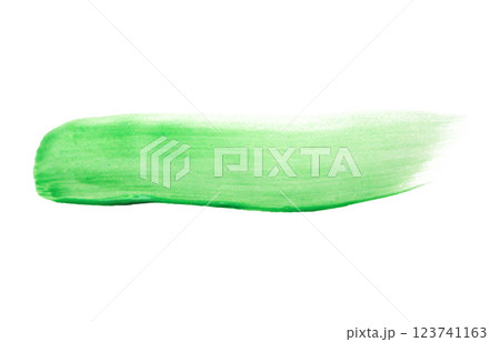 Green brush stroke isolated on white background 123741163
