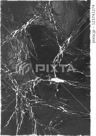 Empty old vintage black scratch torn poster overlay texture background 123741274