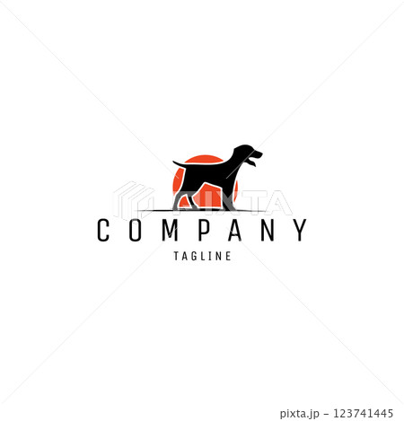 dog logo silhouette vector. isolated on white background side view. best for logo, badge, emblem, icon, sticker design. available in eps 10 dog logo silhouette vector. isolated on white background side view. best for logo, badge, emblem, icon, sticker design. available in eps 10 123741445
