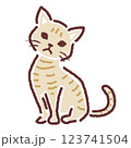 首をかしげる猫 123741504
