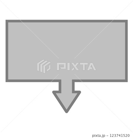 一方向矢印吹き出し(長方形・グレー) 一方向矢印吹き出し(長方形・グレー) 123741520