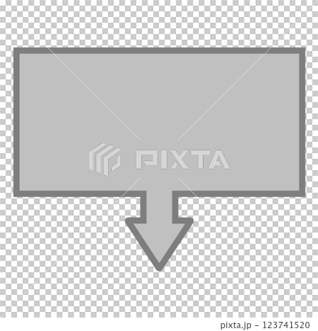 一方向矢印吹き出し(長方形・グレー) 一方向矢印吹き出し(長方形・グレー) 123741520