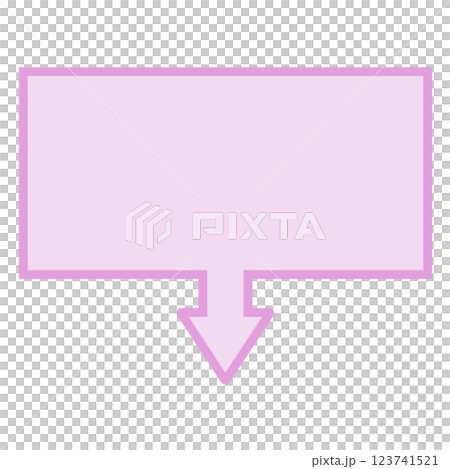 單向箭頭氣泡（矩形，粉紅色） 123741521