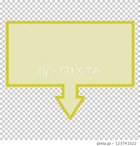 單向箭頭氣泡（矩形，黃色） 123741522