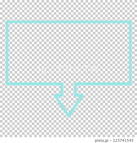 單向箭頭氣泡（長方形、淺藍色、僅線條圖） 123741545